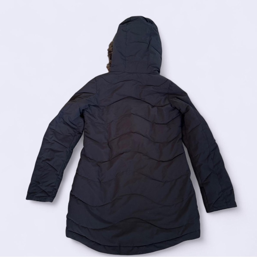 Roxy Black Puffer Parka Coat with Fur Hood - Size Small - Dryflight 5K - Picture 2 of 3
